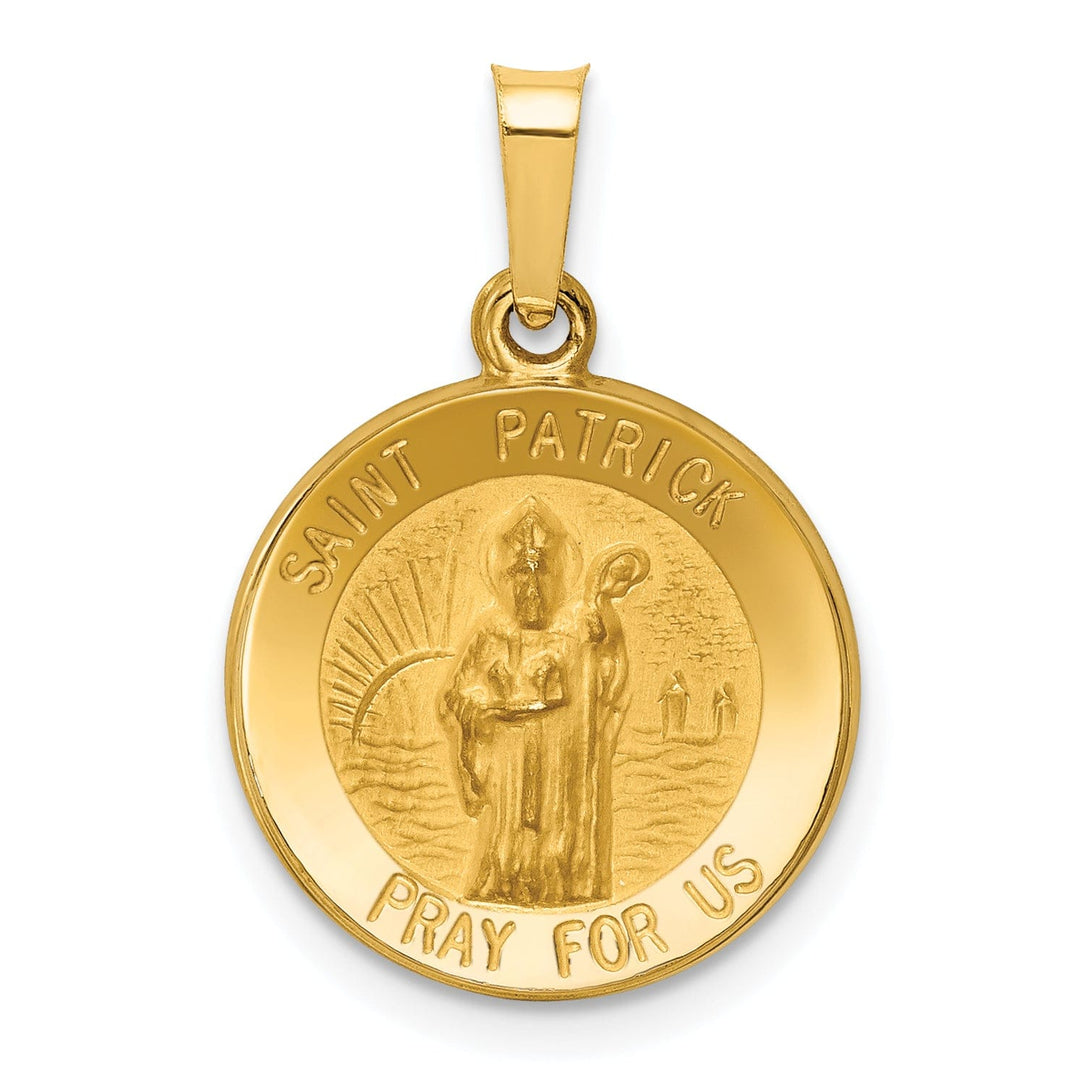 14k Yellow Gold Saint Patrick Medal Pendant