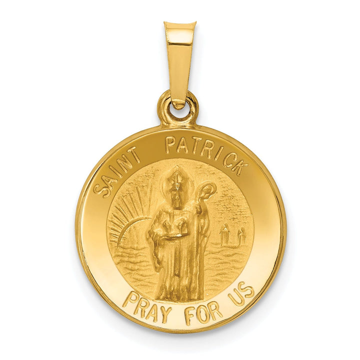 14k Yellow Gold Saint Patrick Medal Pendant