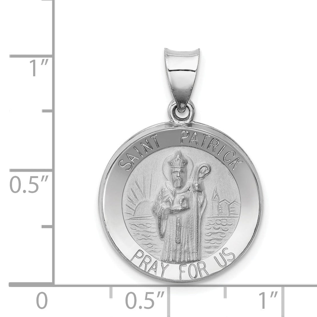 14k White Gold Saint Patrick Medal Pendant