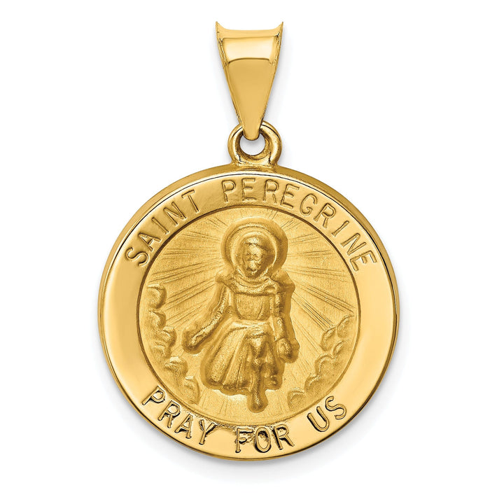 14k Yellow Gold Saint Peregrine Medal Pendant