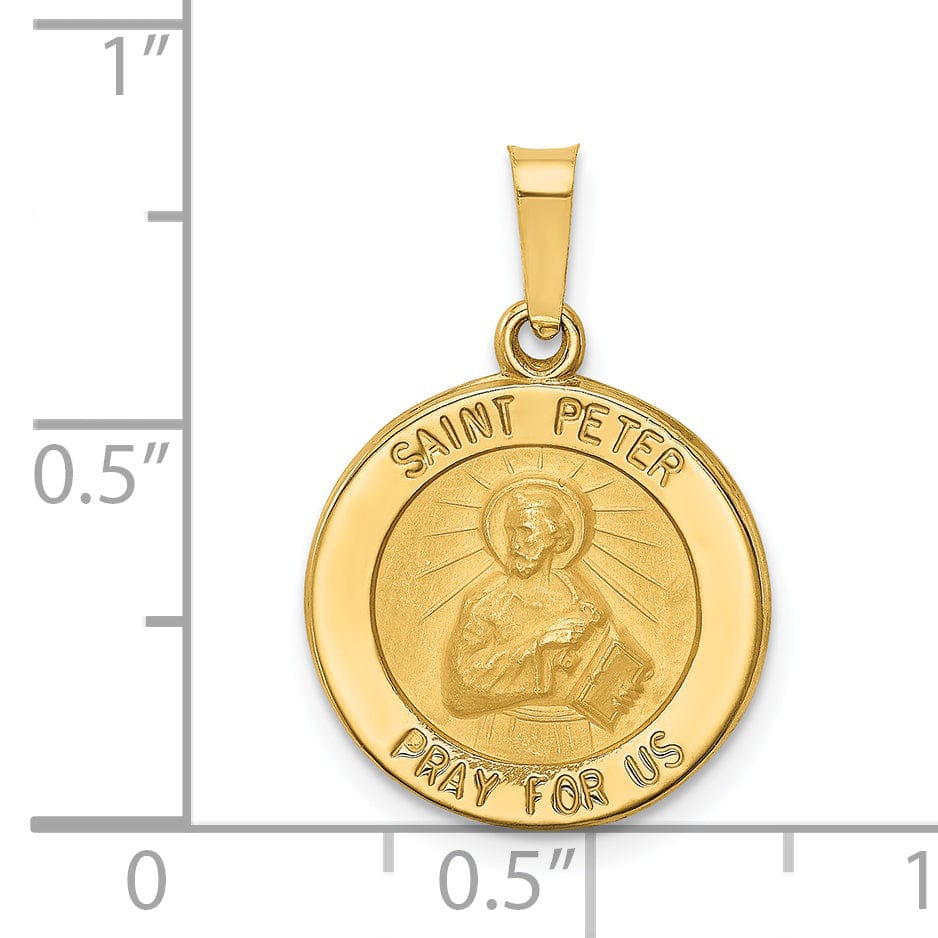 14k Yellow Gold Saint Peter Medal Pendant