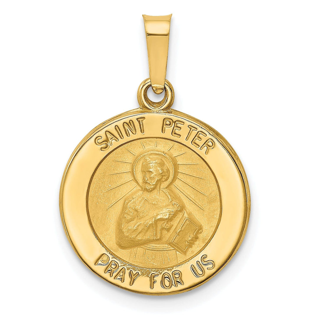 14k Yellow Gold Saint Peter Medal Pendant