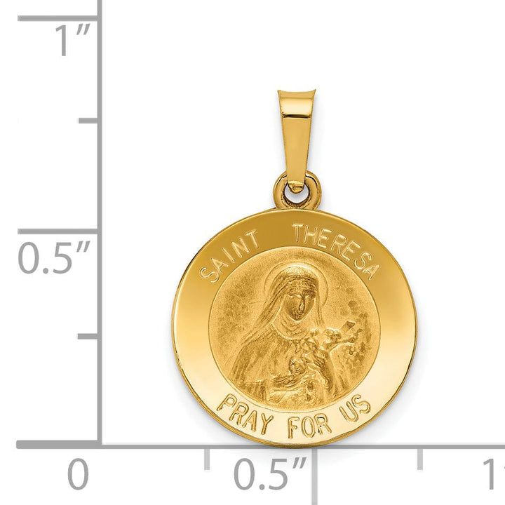 14k Yellow Gold Saint Theresa Medal Pendant