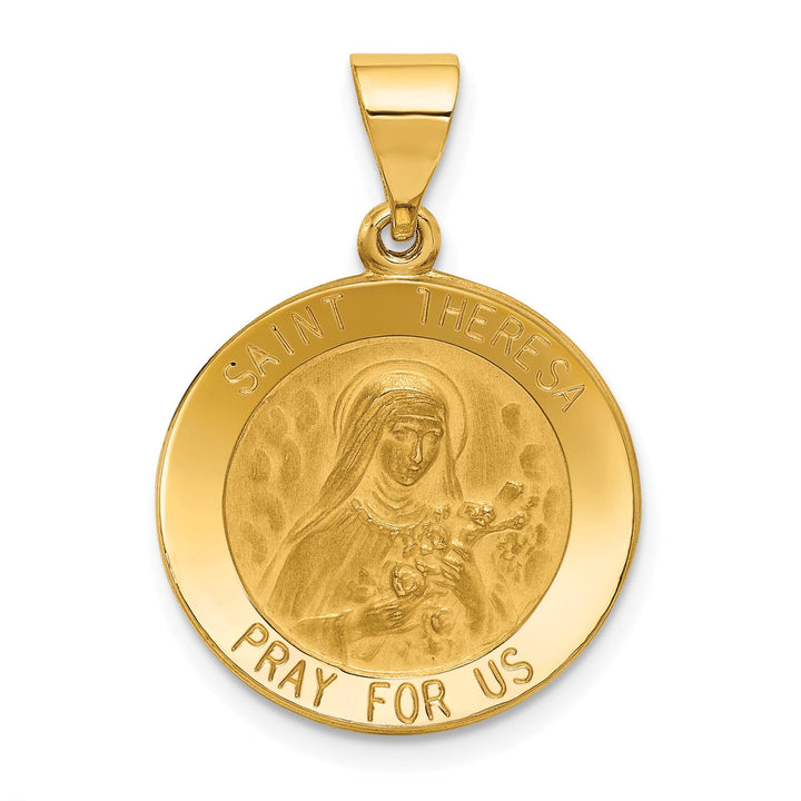 14k Yellow Gold Saint Theresa Medal Pendant