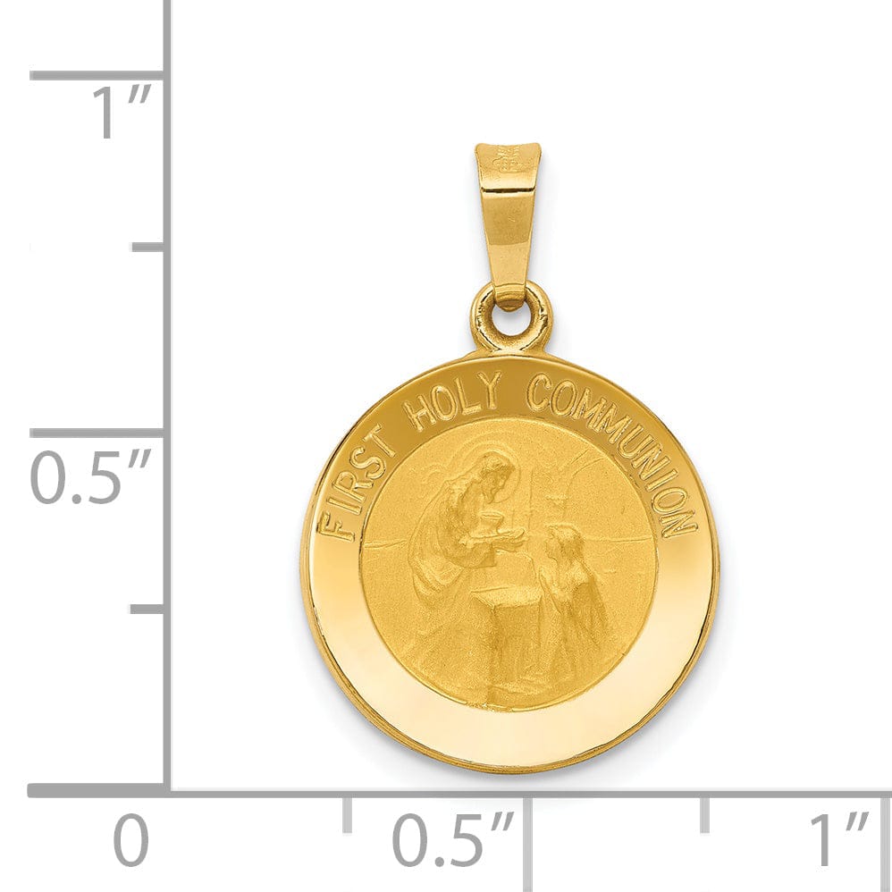 14k Yellow Gold First Communion Medal Pendant