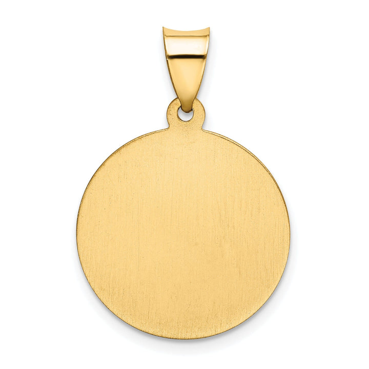 14k Yellow Gold Polish Satin Finish First Holy Communion Medal Pendant