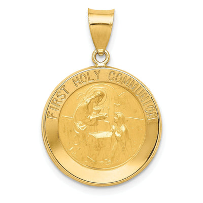 14k Yellow Gold Polish Satin Finish First Holy Communion Medal Pendant at $ 199.82 only from Jewelryshopping.com