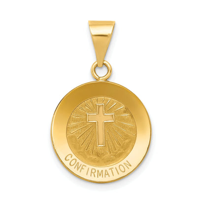 14K Yellow Gold Confirmation with Cross Round Disc Medal Pendant at $ 134.86 only from Jewelryshopping.com