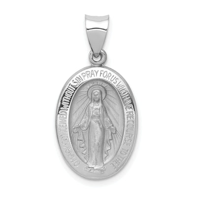 14k White Gold Miraculous Medal Pendant at $ 207.52 only from Jewelryshopping.com