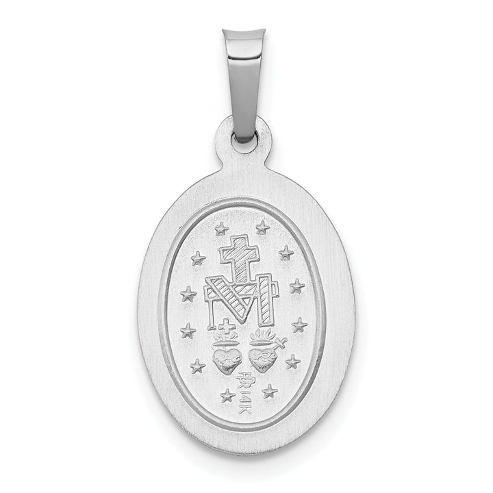 14k White Gold Miraculous Medal Pendant