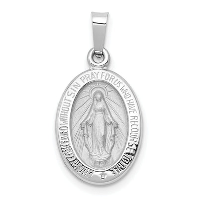 14k White Gold Miraculous Medal Pendant at $ 142.22 only from Jewelryshopping.com