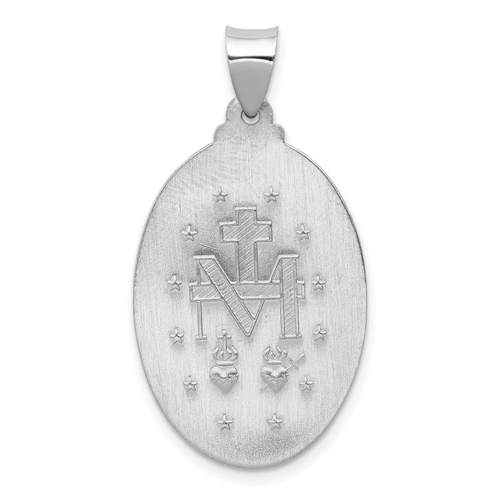 14k White Gold Miraculous Medal Pendant