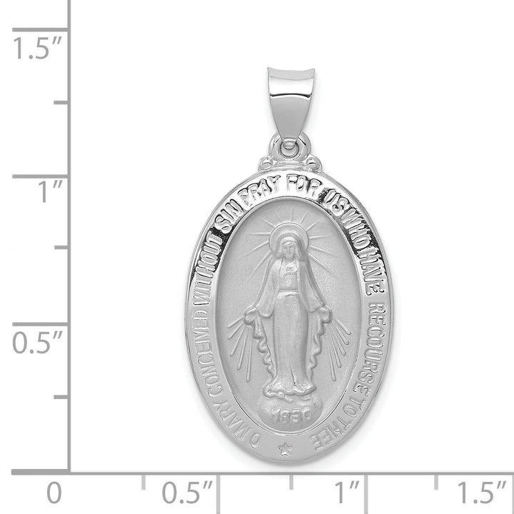 14k White Gold Miraculous Medal Pendant