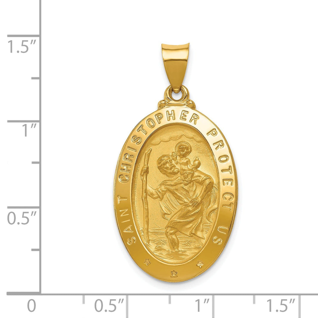 14k Yellow Gold Saint Christopher Medal Pendant