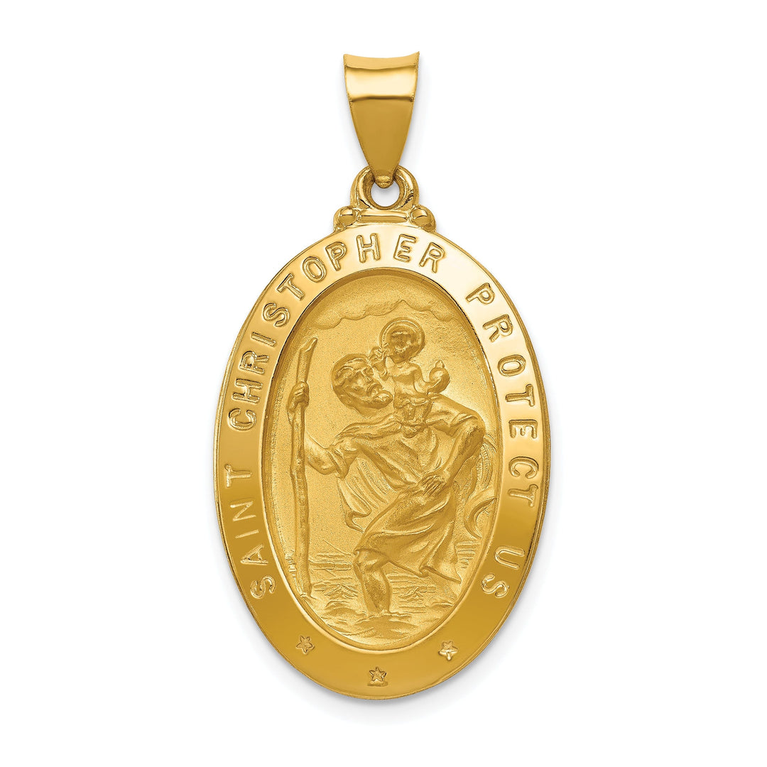 14k Yellow Gold Saint Christopher Medal Pendant