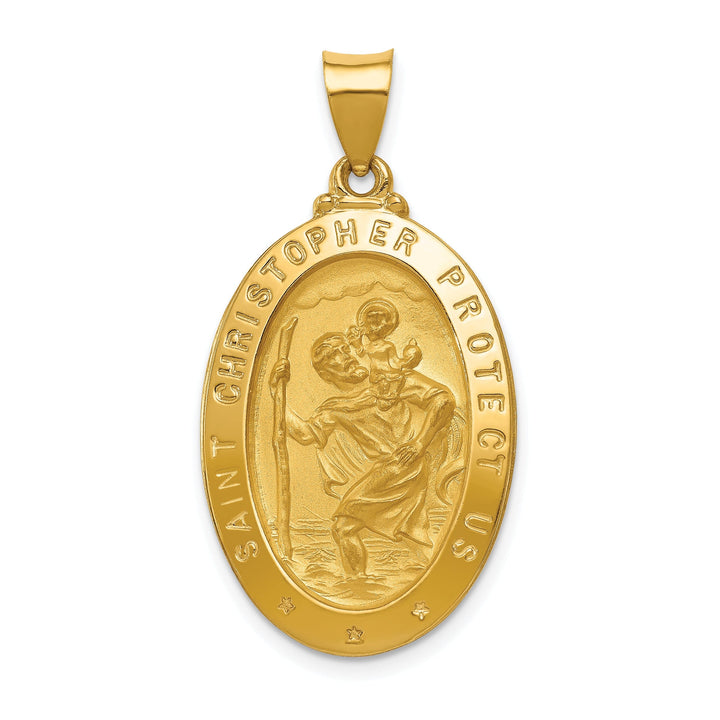 14k Yellow Gold Saint Christopher Medal Pendant