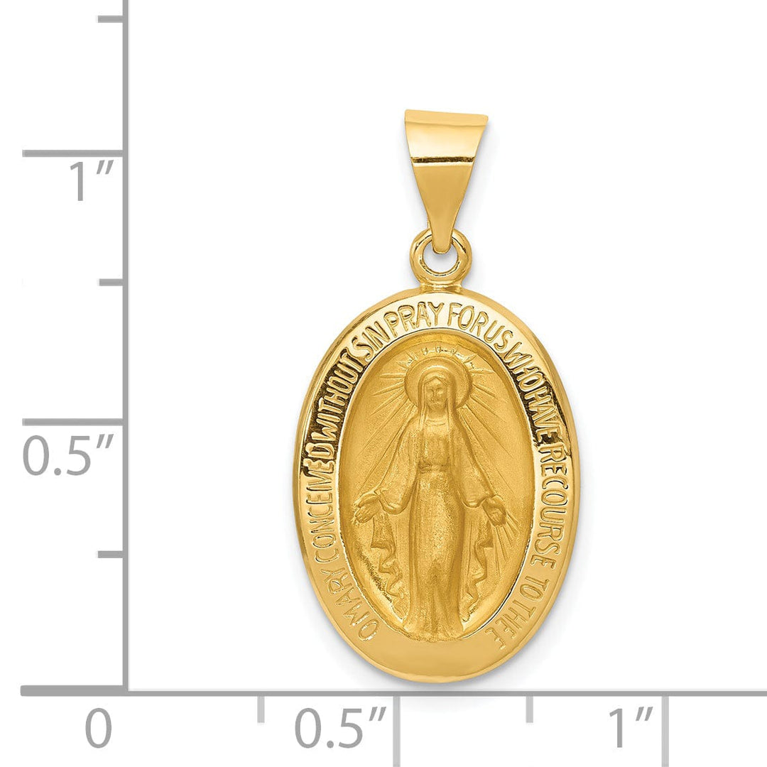 14k Yellow Gold Miraculous Medal Pendant