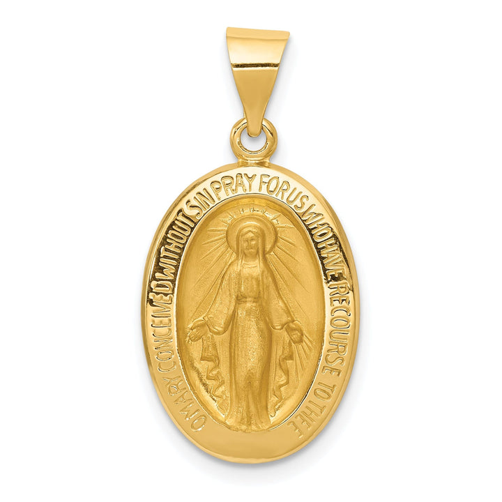 14k Yellow Gold Miraculous Medal Pendant