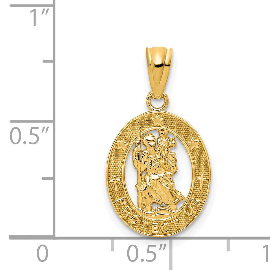 14k Yellow Gold Saint Christopher Pendant