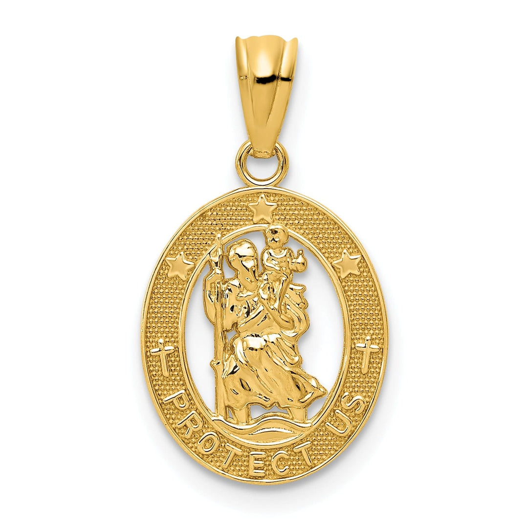 14k Yellow Gold Saint Christopher Pendant