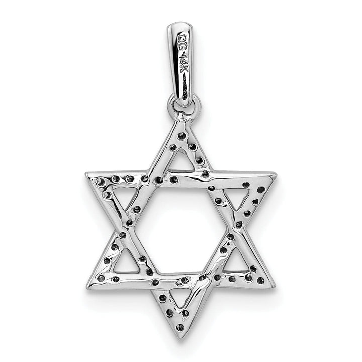 14k White Gold Polished Finish 0.129-CT.Diamond Star of David Pendant