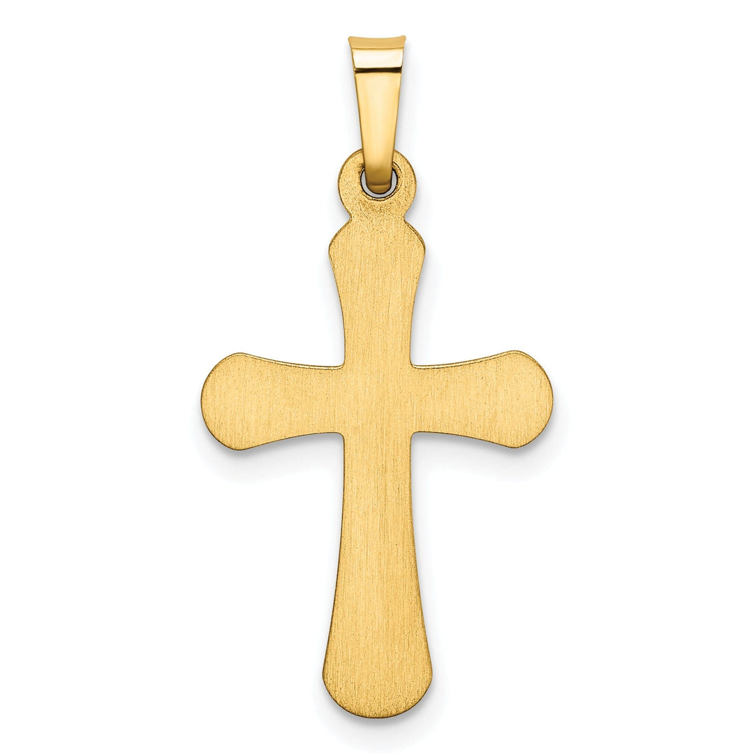 14k Yellow Gold Polished Rounded Cross Pendant