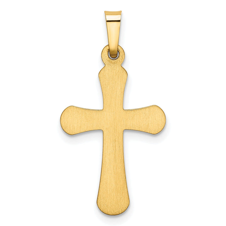 14k Yellow Gold Polished Rounded Cross Pendant