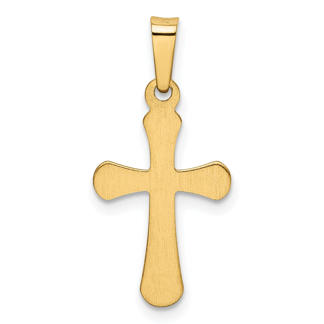 14k Yellow Gold Rounded Design Cross Pendant