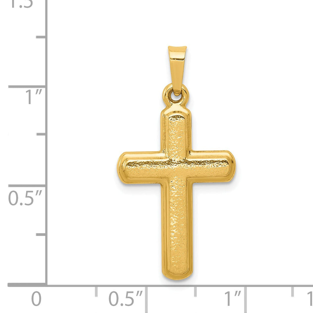 14kYellow Gold Satin Finish Latin Cross Pendant