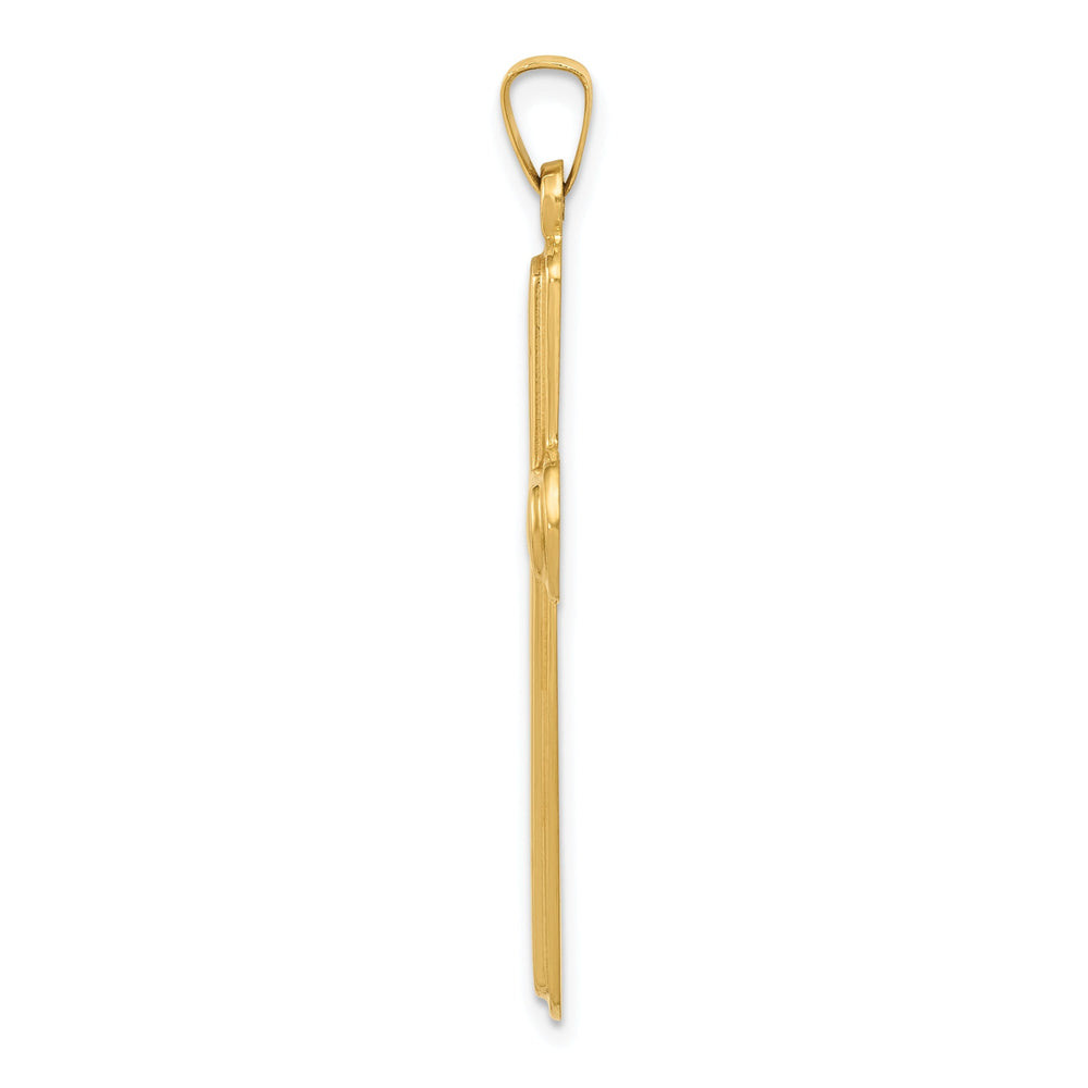 14k Yellow Gold Polished Latin Cross Pendant