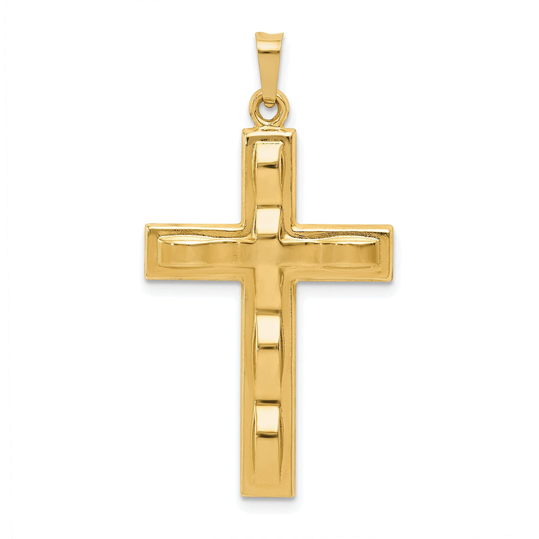 14k Yellow Gold Polished Finish Cross Pendant