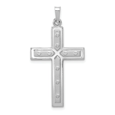 14k White Gold Satin screw Design Cross Pendant at $ 193.78 only from Jewelryshopping.com