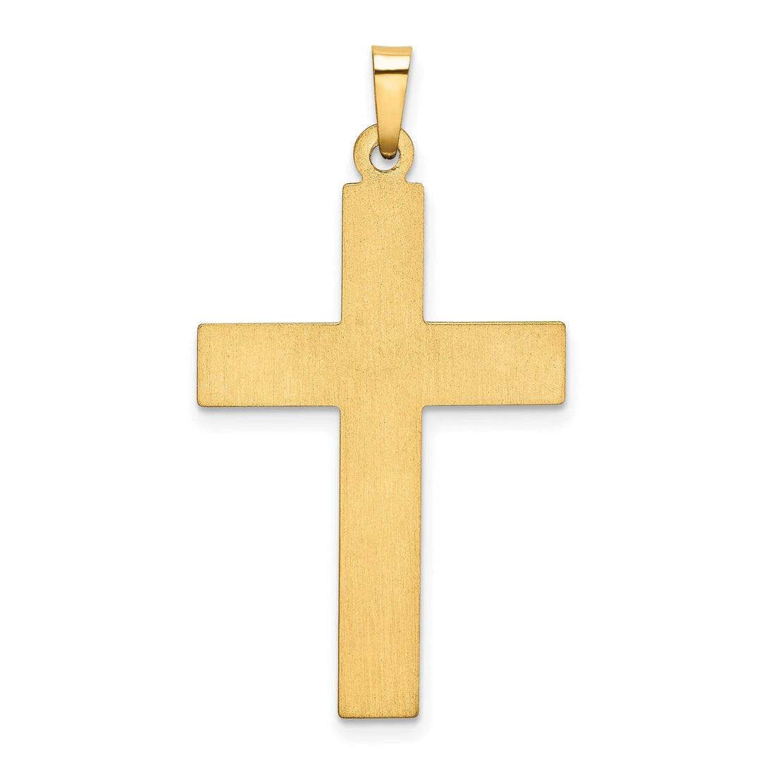 14k Two Tone Gold Screw Design Cross Pendant