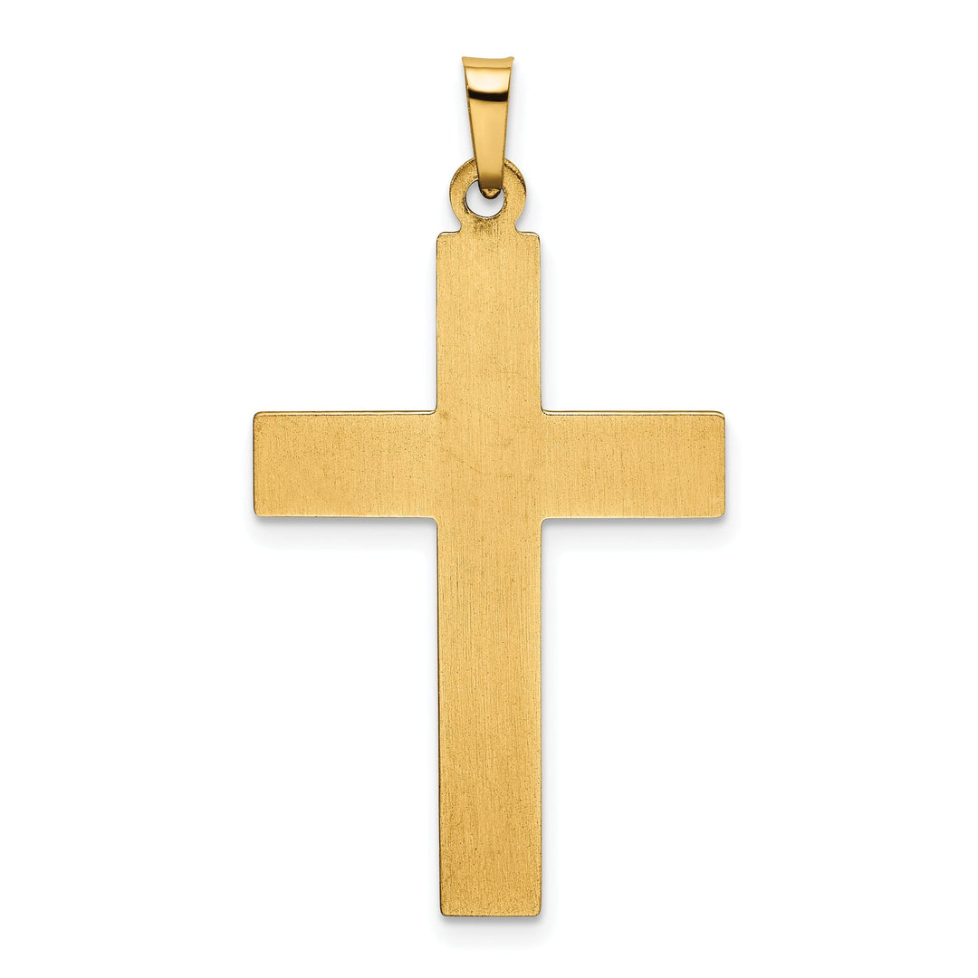 14kYellow Gold Satin Screw Design Cross Pendant