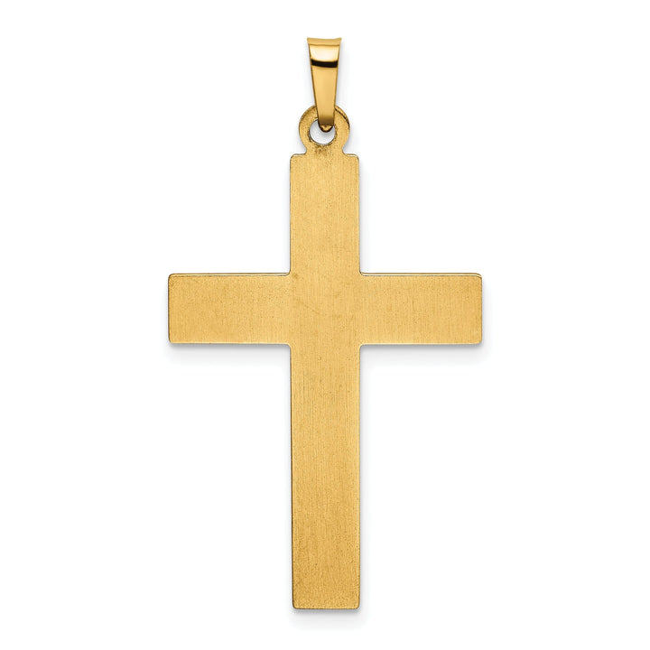 14kYellow Gold Satin Screw Design Cross Pendant