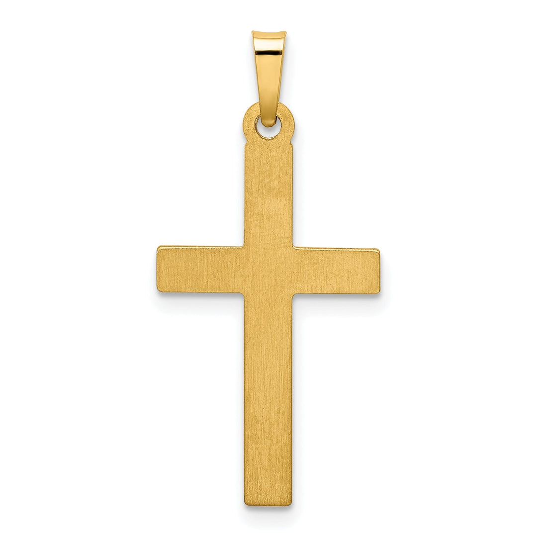 14k Yellow Gold Polished Lattice Cross Pendant