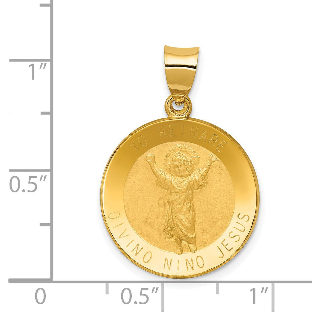 14k Yellow Gold Divino Nino Medal Pendant