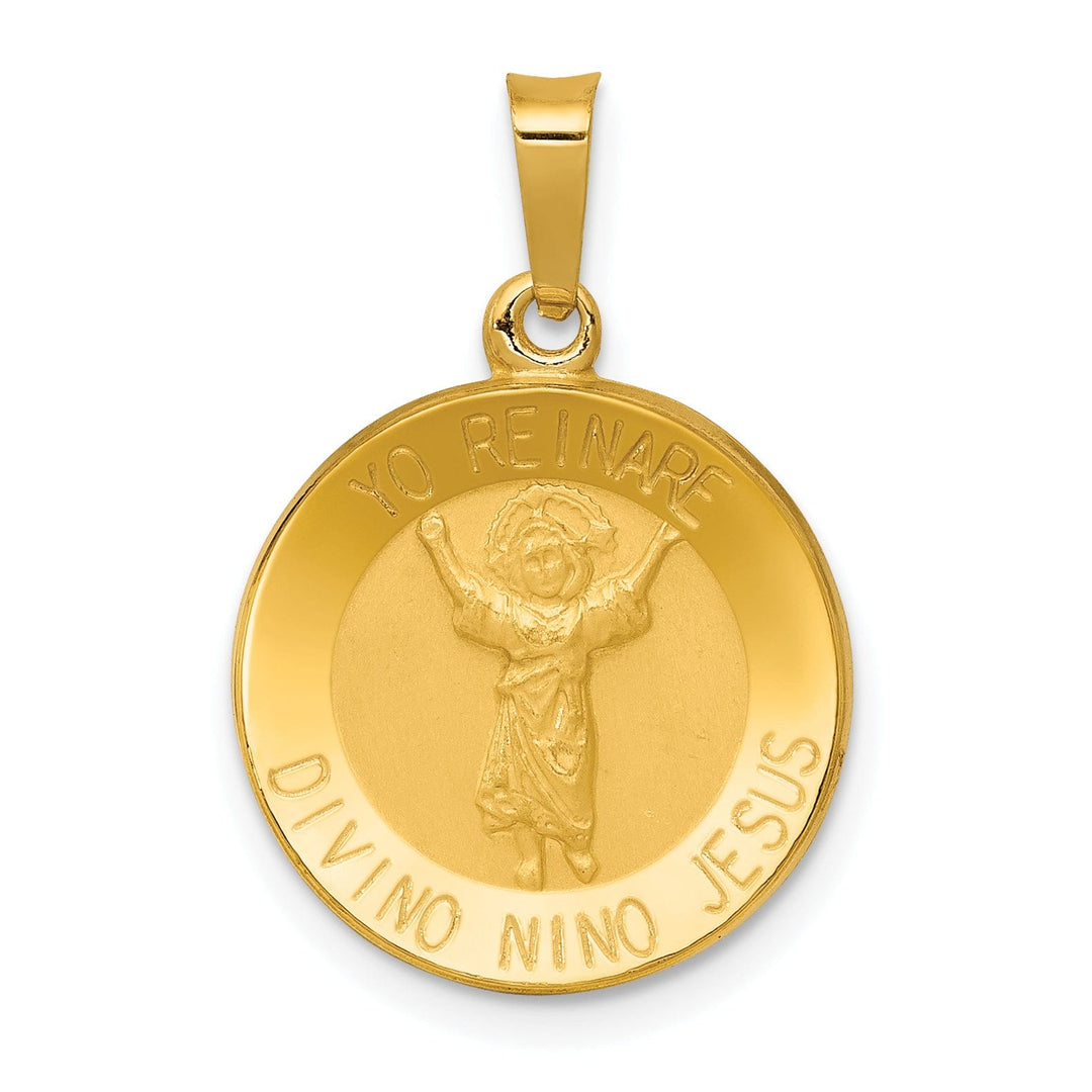 14k Yellow Gold Divino Nino Medal Pendant