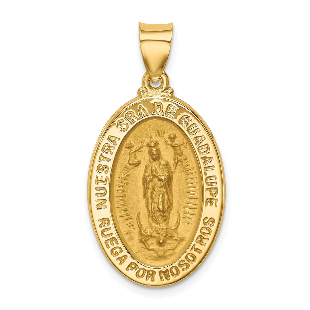 14k Yellow Gold Spanish Lady of Guadalupe Medal