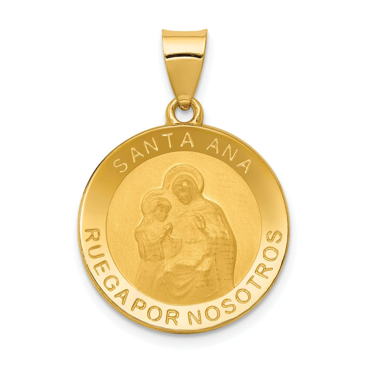 14k Yellow Gold Spanish Saint Anne Medal