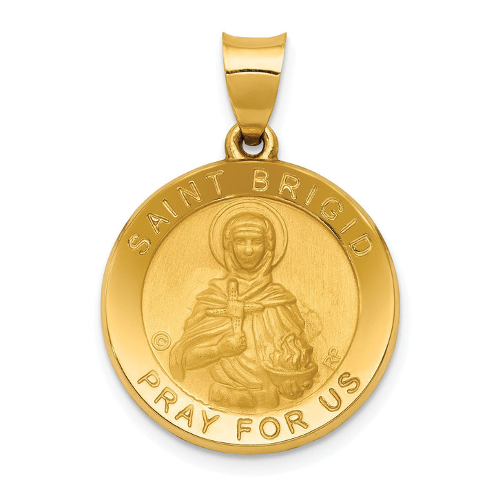 14k Yellow Gold Saint Brigid Medal Pendant