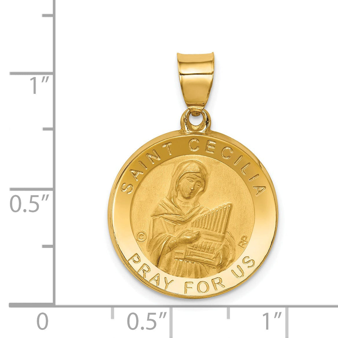 14k Yellow Gold Saint Cecilia Medal Pendant