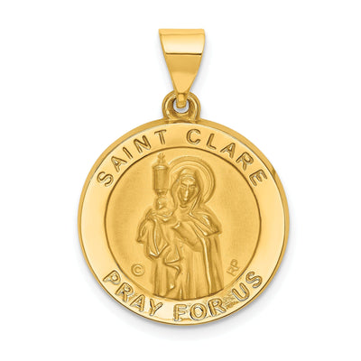14k Yellow Gold Saint Clare Medal Pendant at $ 221.48 only from Jewelryshopping.com