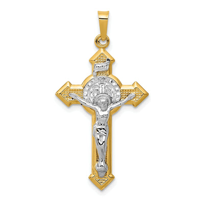 14k Yellow Gold Saint Benedict INRI Crucifix at $ 239.92 only from Jewelryshopping.com