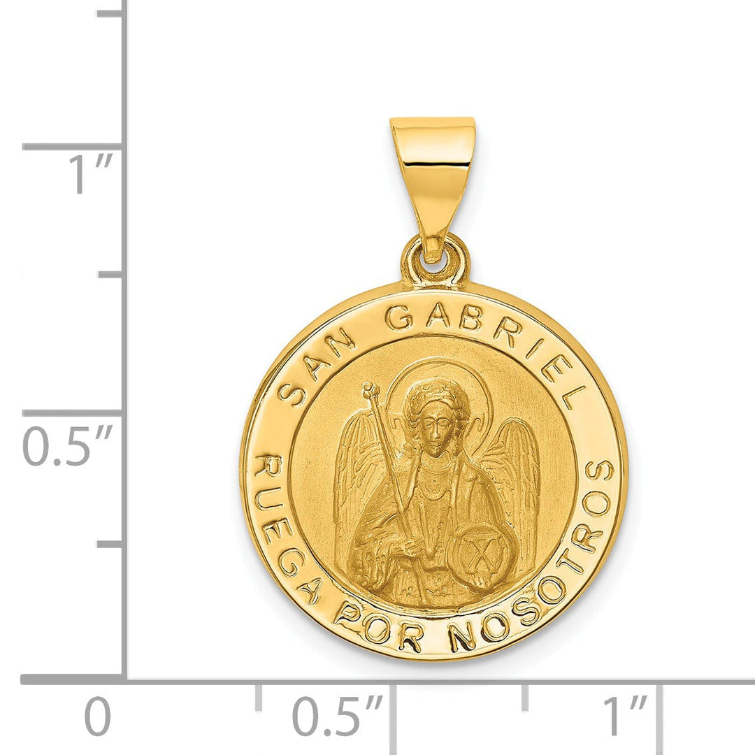 14k Yellow Gold Saint Gabriel Medal Pendant