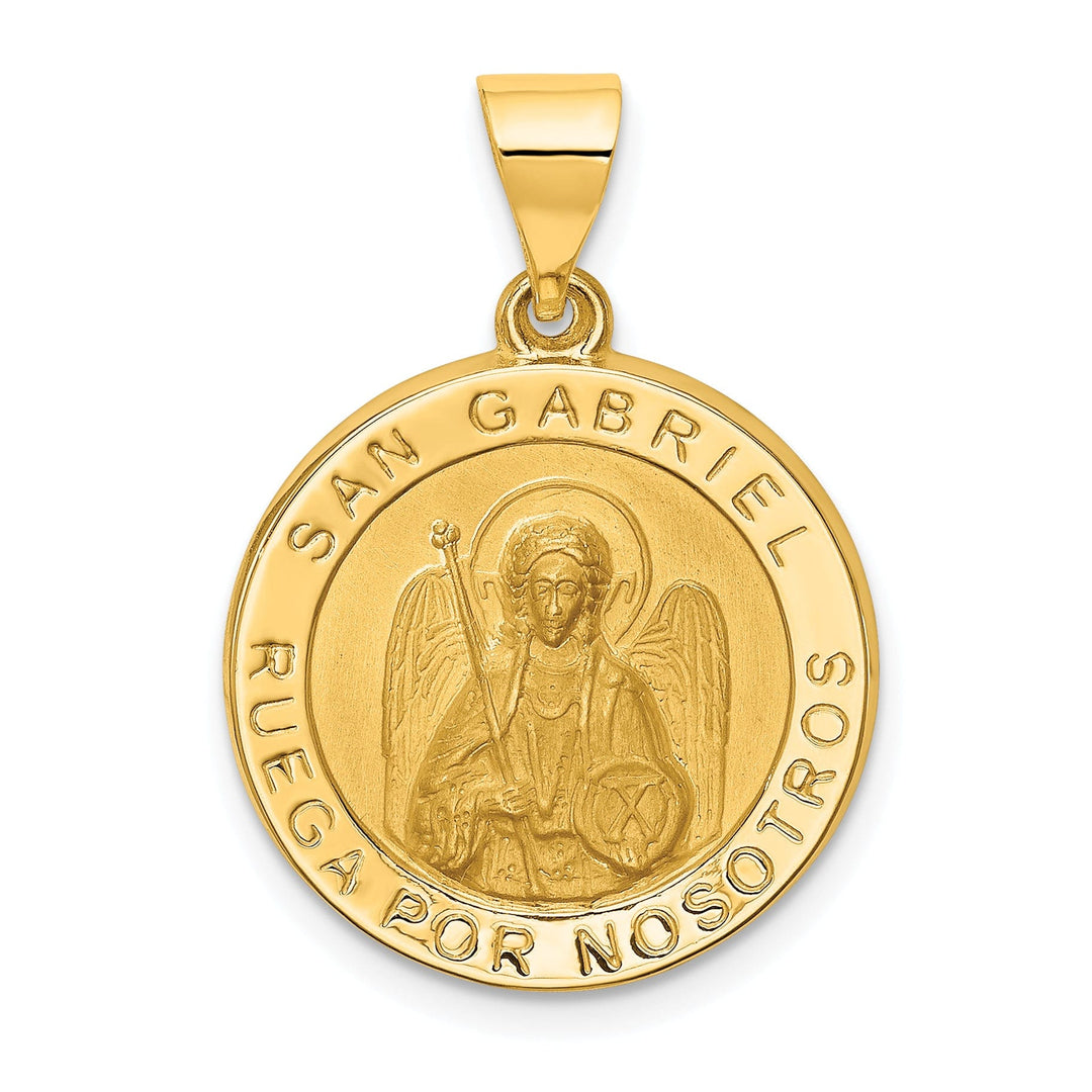 14k Yellow Gold Saint Gabriel Medal Pendant