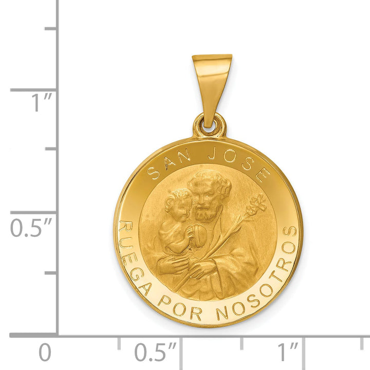 14k Yellow Gold Saint Joseph Medal Pendant