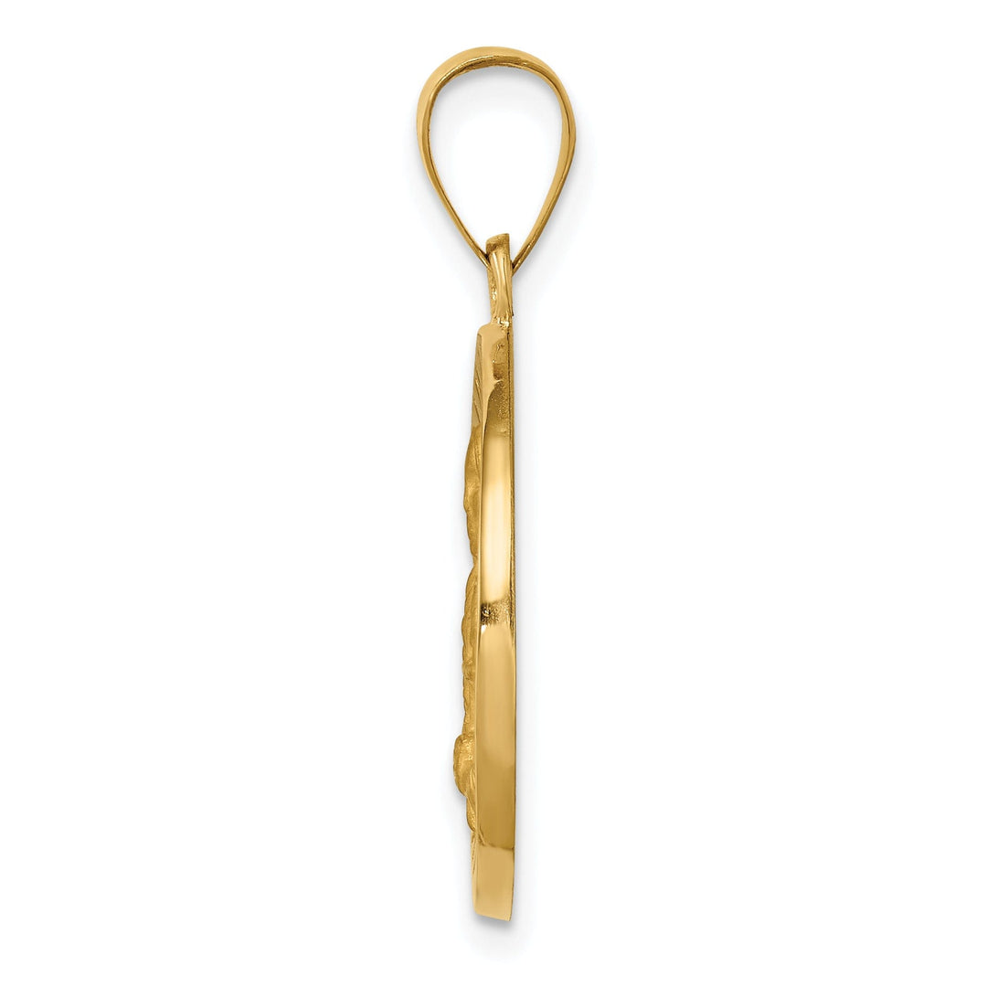 14k Yellow Gold Saint Kateri Medal Pendant