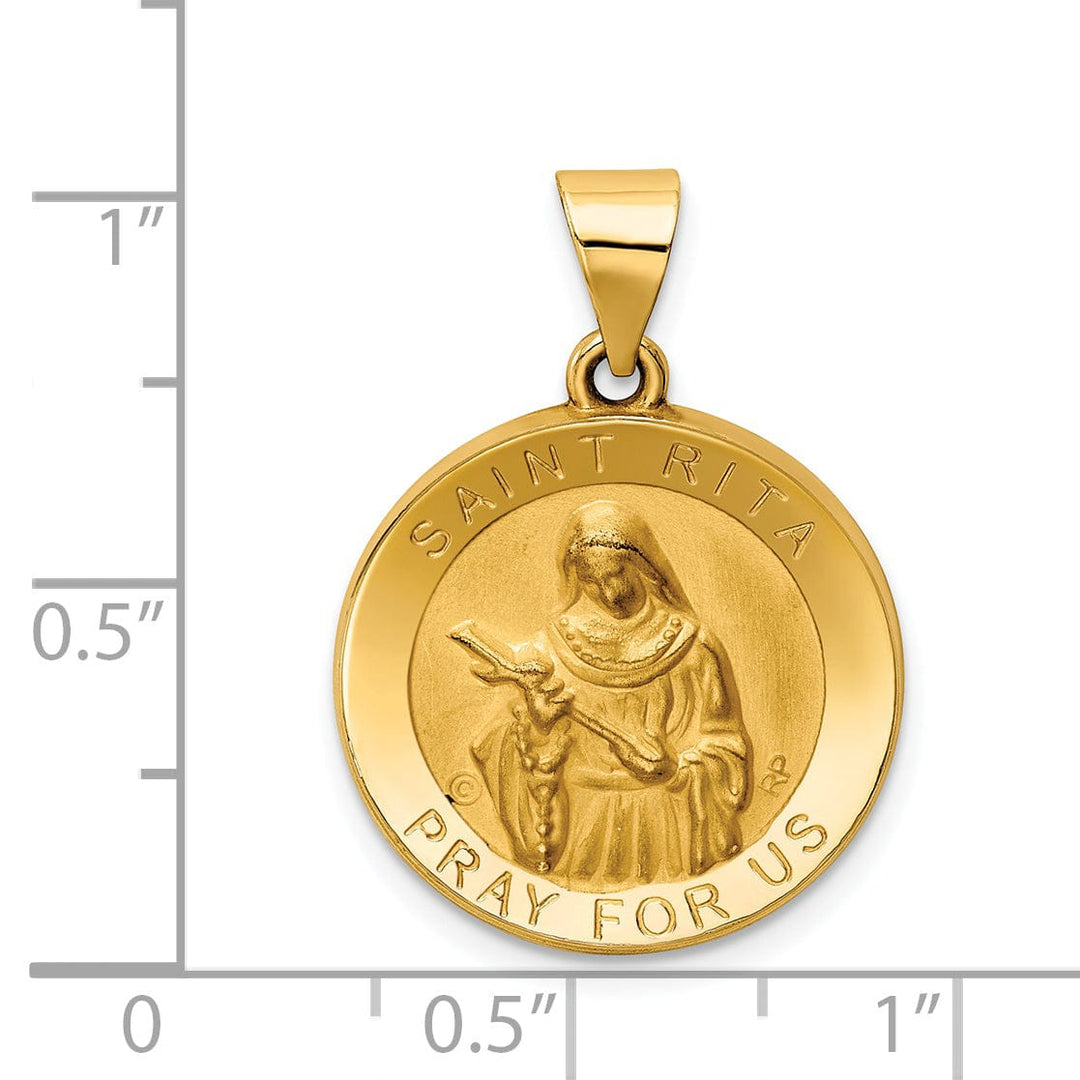14k Yellow Gold Saint Rita Medal Pendant