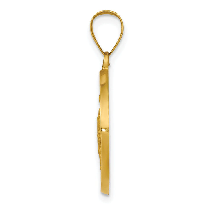 14k Yellow Gold Saint Rocco Medal Pendant